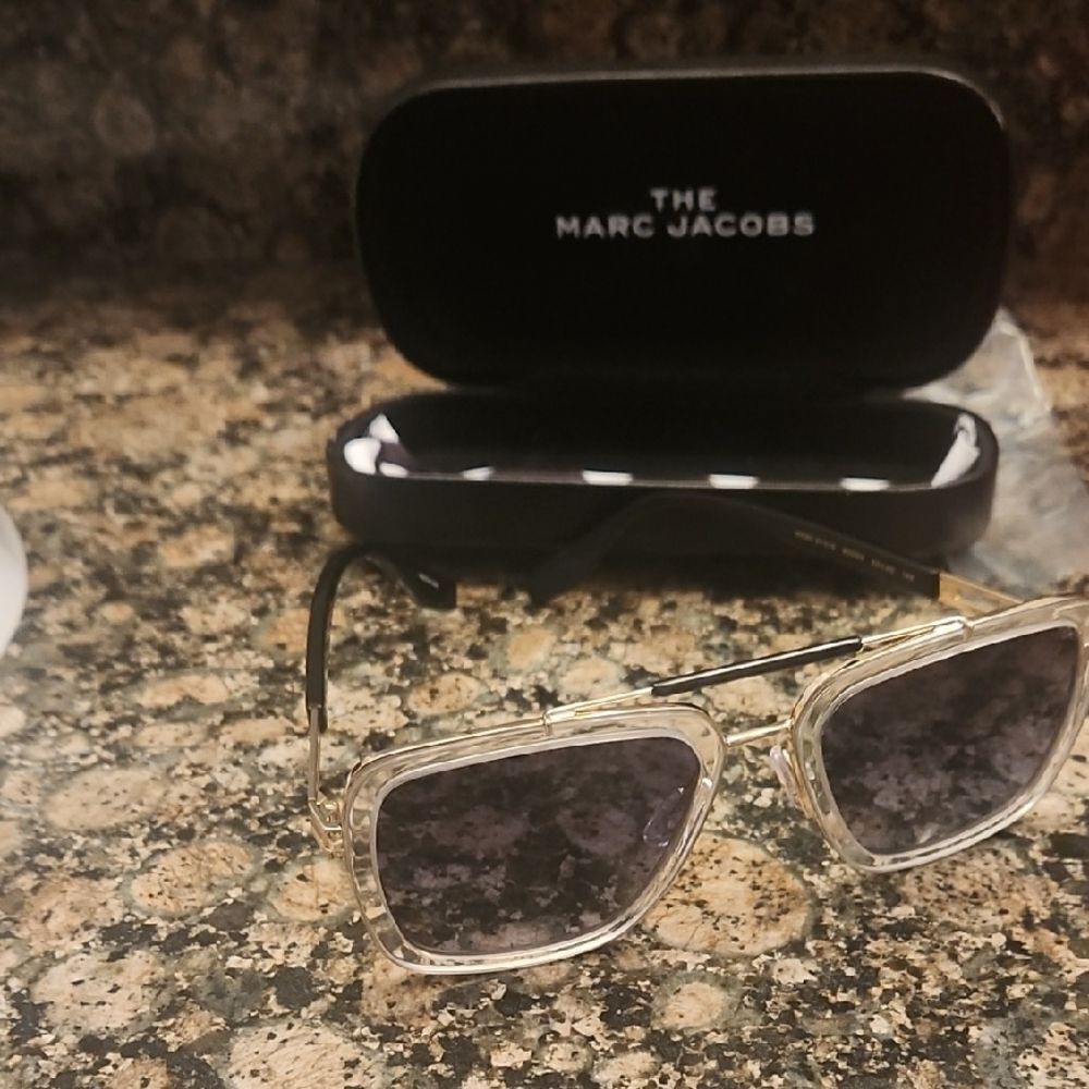 Marc Jacobs Transparent Frame Sunglasses with Dark Lenses